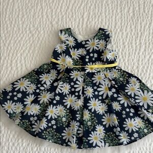 Rare Editions White and Yellow Sleeveless A-Line Sundress
